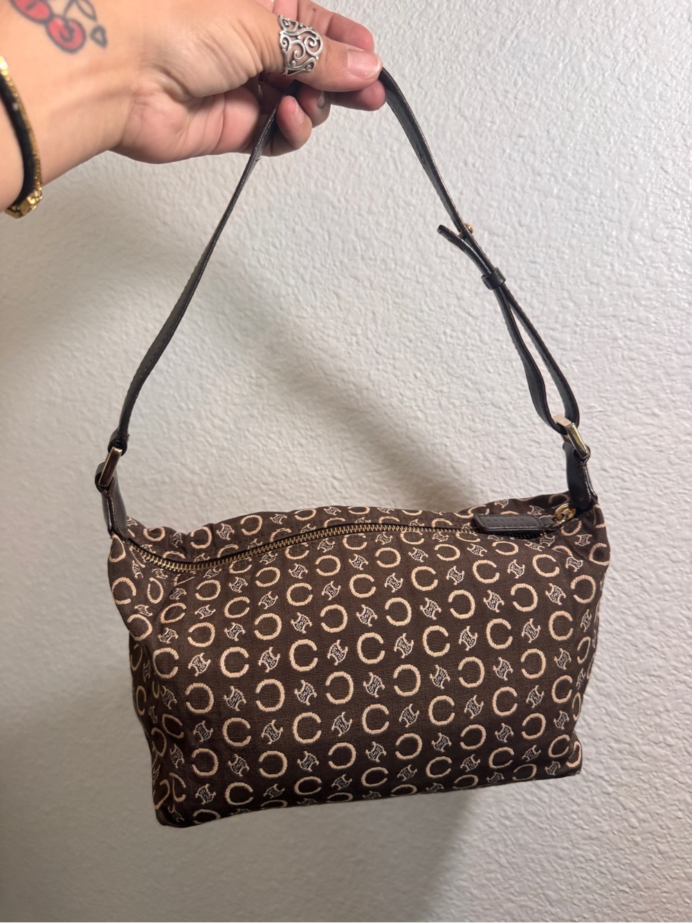 Celine Brown Macadam Canvas Pochette